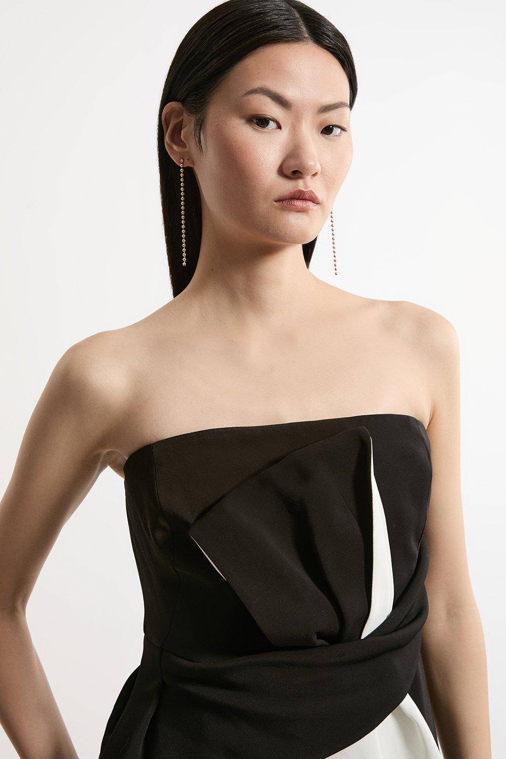 KarenMillen Collection Archive - Robe midi en crépon à bandeau avec un petit détail de nœud