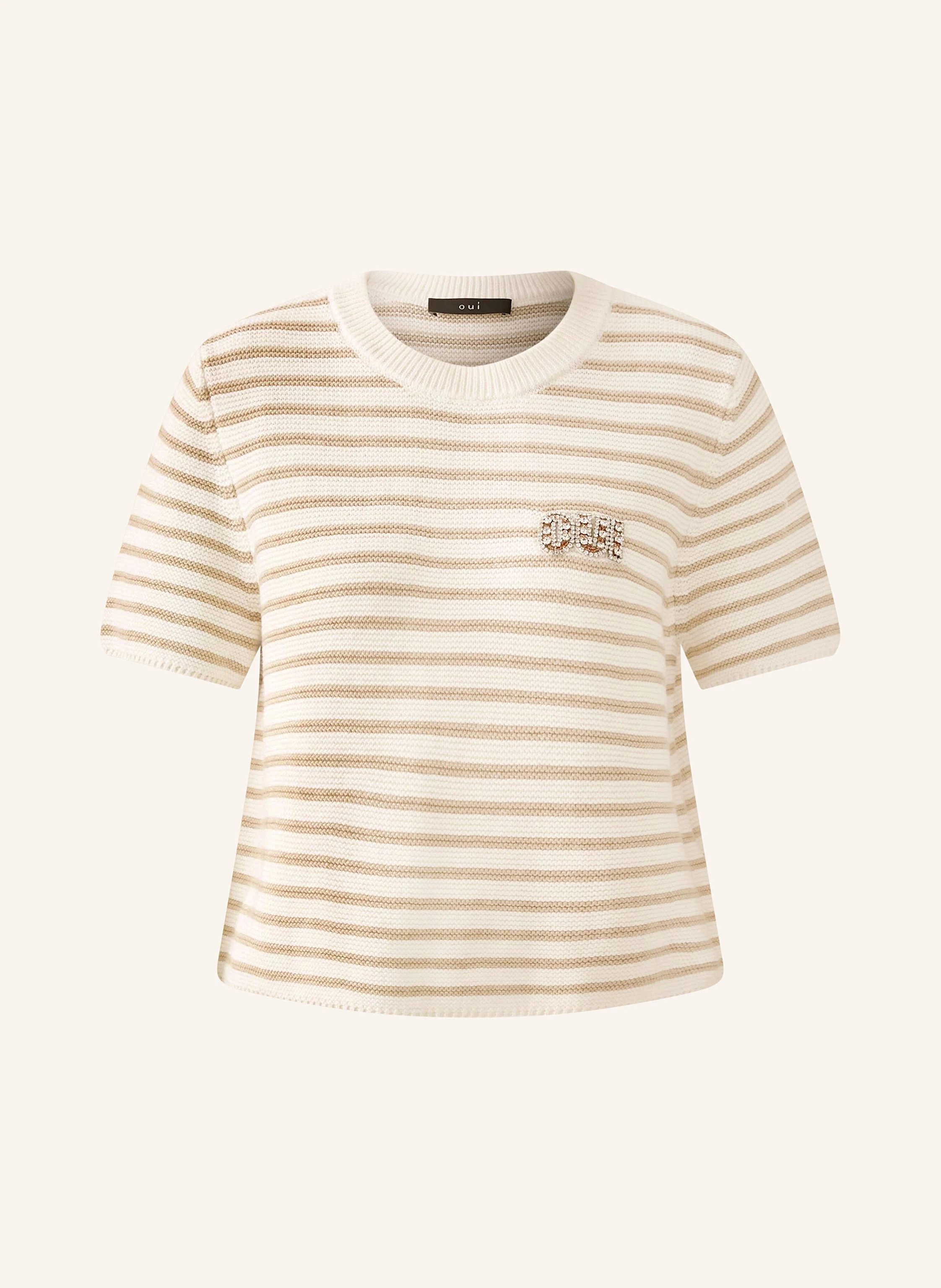 oui Strickshirt mit Schmucksteinen