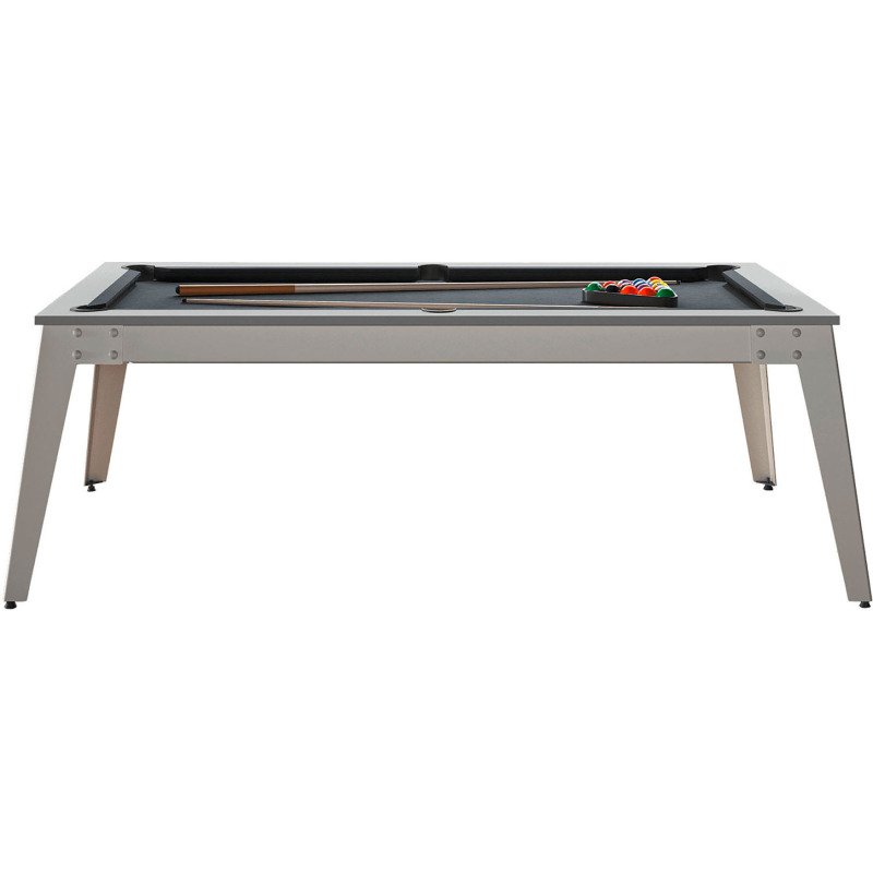 Billard Caraïbes Extérieur 203x116, pieds blancs, drap gris