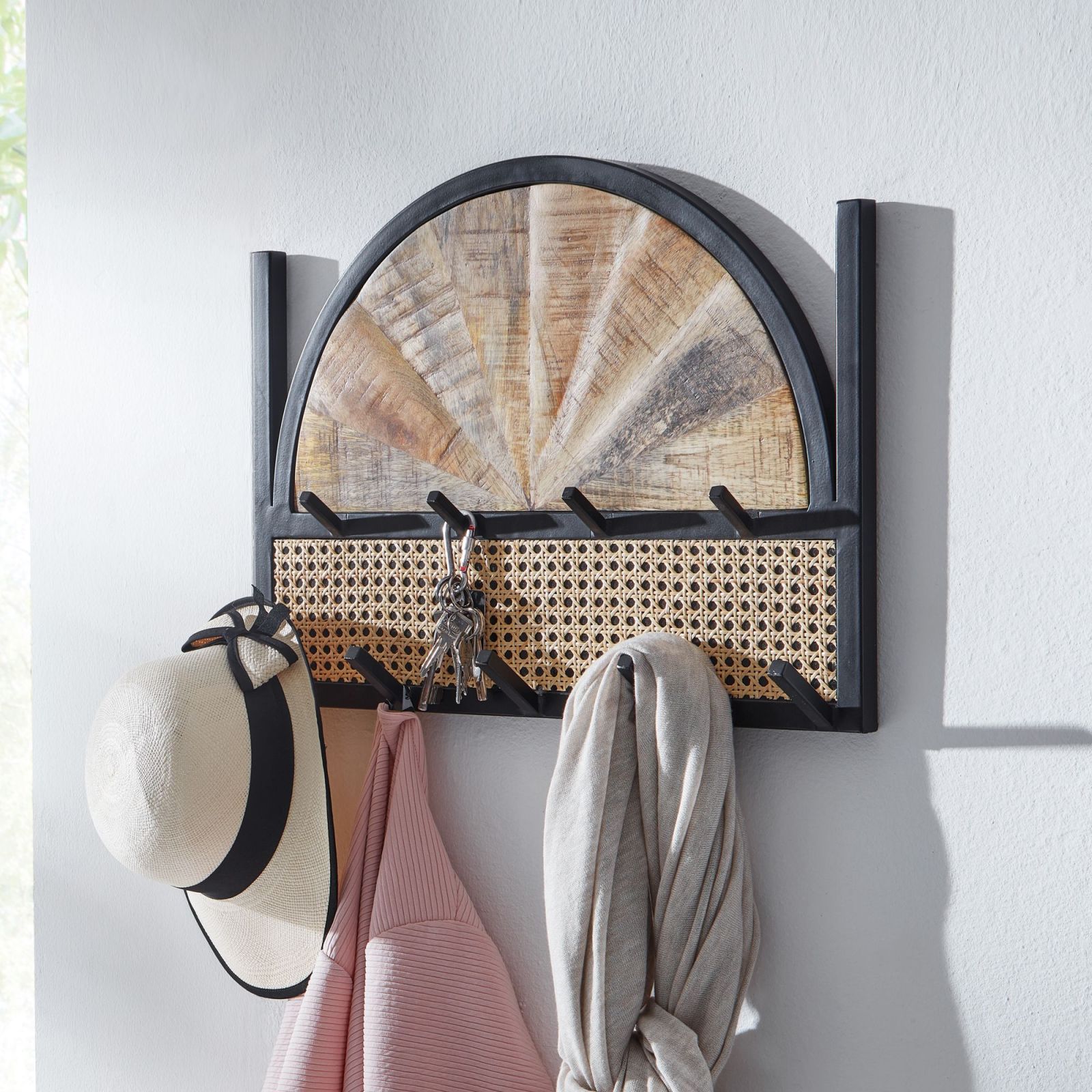 Wandgarderobe - hellbraun - Mango massiv - 53 cm