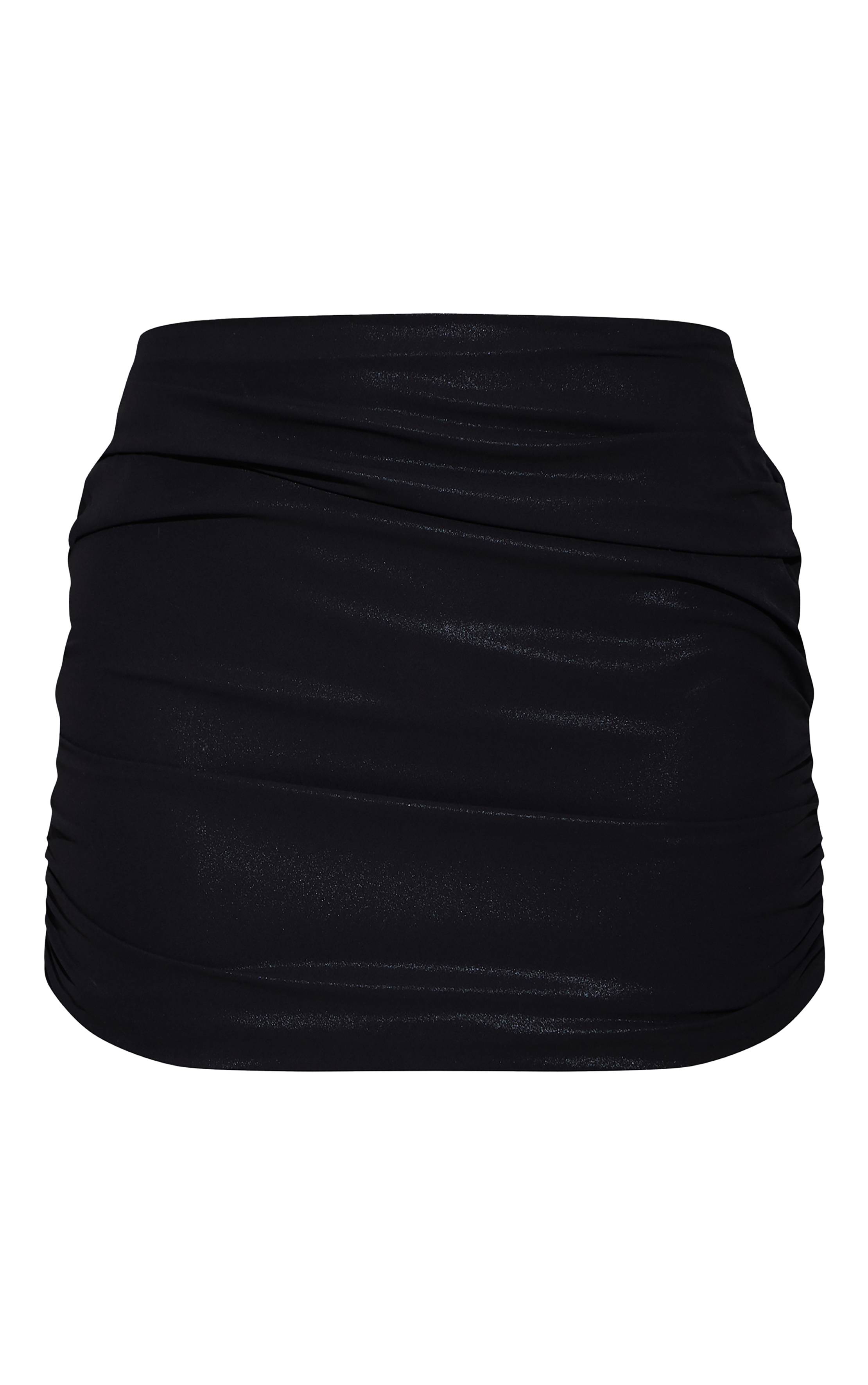 Noir Ensemble Mini-jupe Froncée À Paillettes