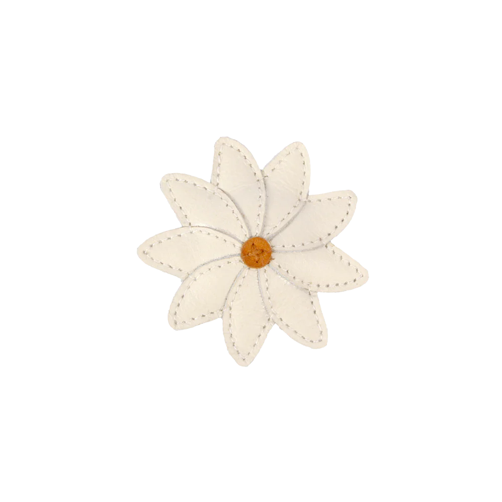 Zaza Fields Hairclip | Daisy | Off White Leather
