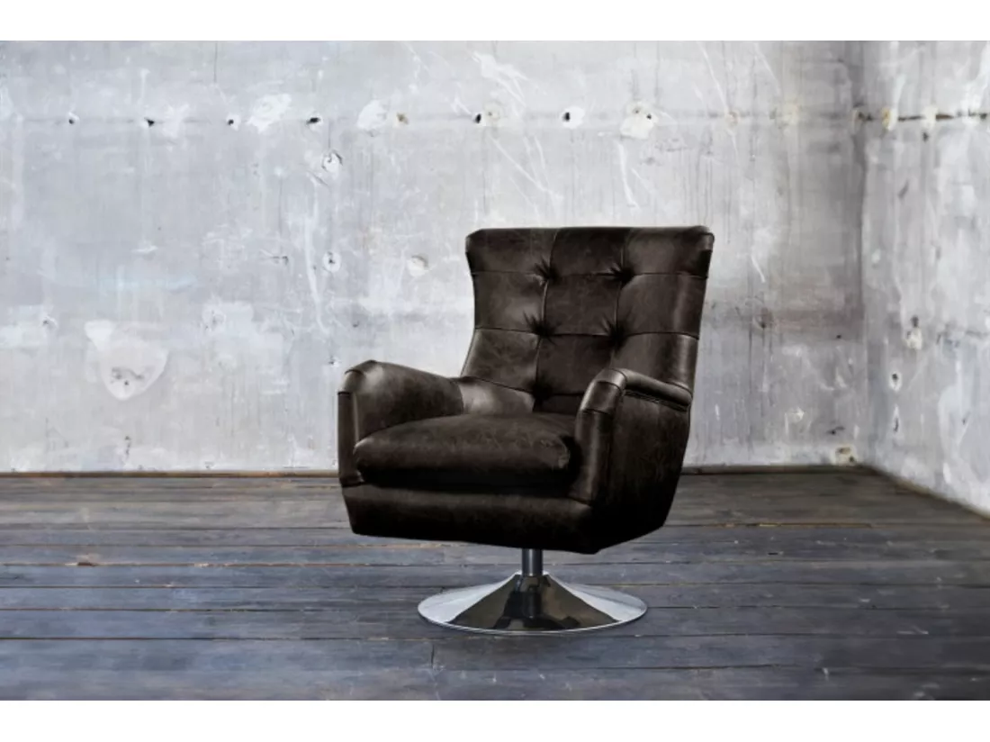 Fauteuil - Noir cuir - RELEXA