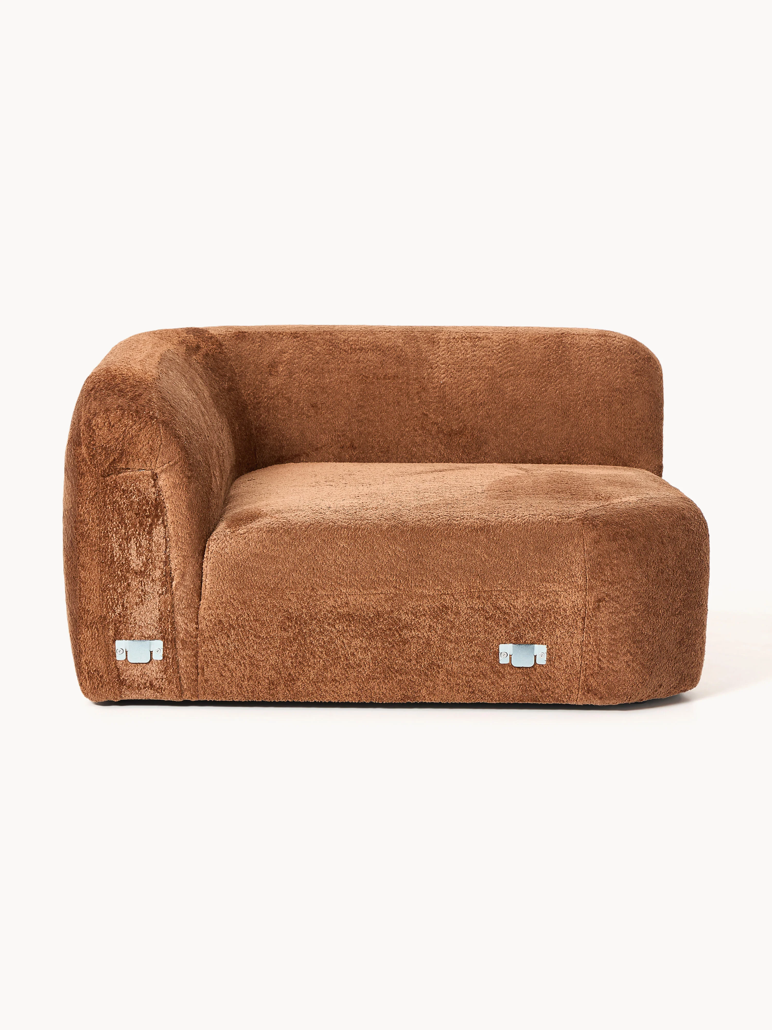 Afgeronde hoekmodule Wolke van teddy-bouclé
