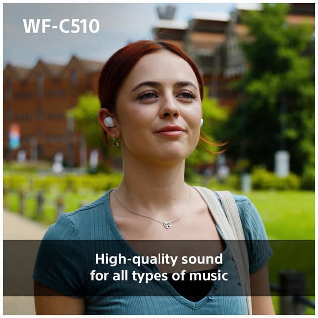 Sony WF-C510 true wireless in-ear høretelefoner (hvid)