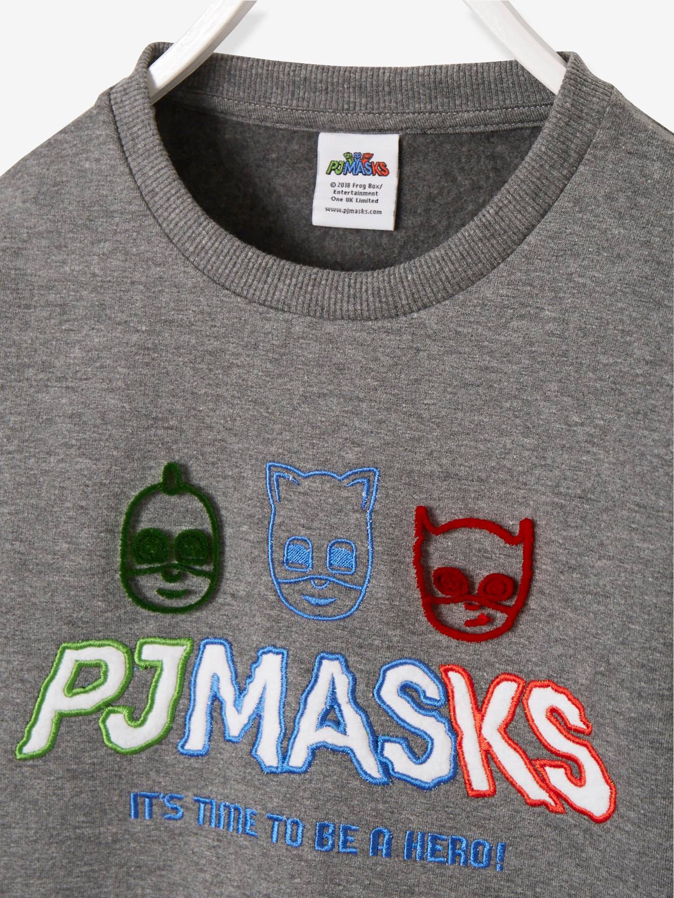 Moletom infantil PJ Masks® estampado, tamanho médio, cinza mesclado
