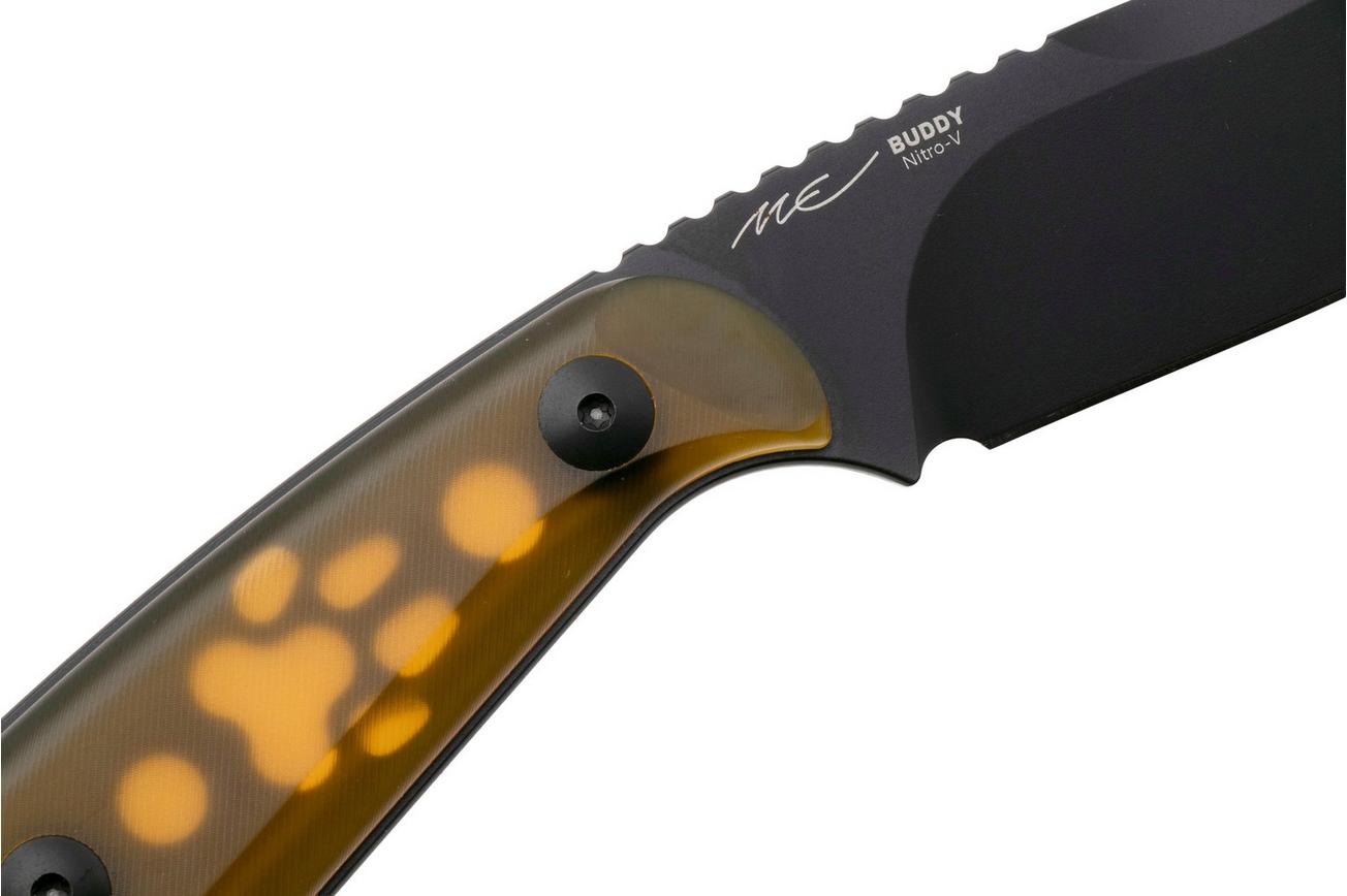 Kizer Buddy 1081A1 Black Nitro-V, Ultem, vaststaand mes, Maksim Epifantsev design