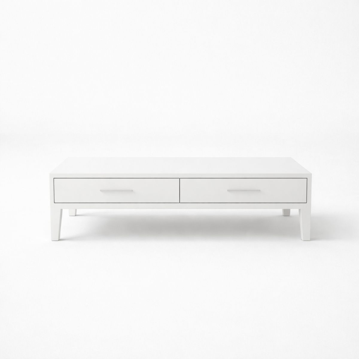 Couchtisch mit Schubladen rechteckig 120 cm Weiß Holz