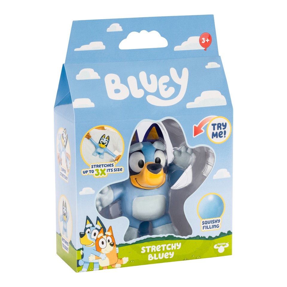 Strækbare Bluey og Bingo figurer