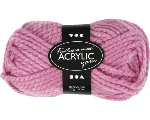 Maxi acryl garen, lengte: 35m, 2-draads, roze