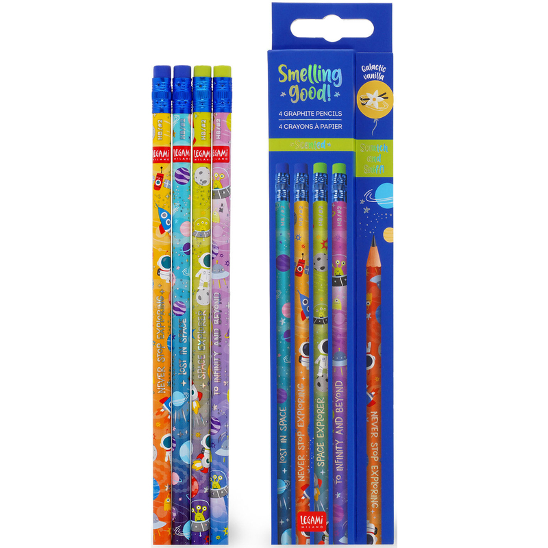 Legami Bleistifte Smelling Good!, Space, 4 Stück, HB, assortiert
