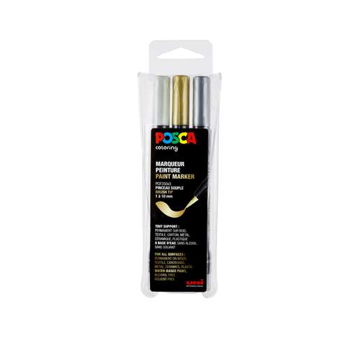 UNI POSCA Brush-Marker PCF-350, 3er-Set