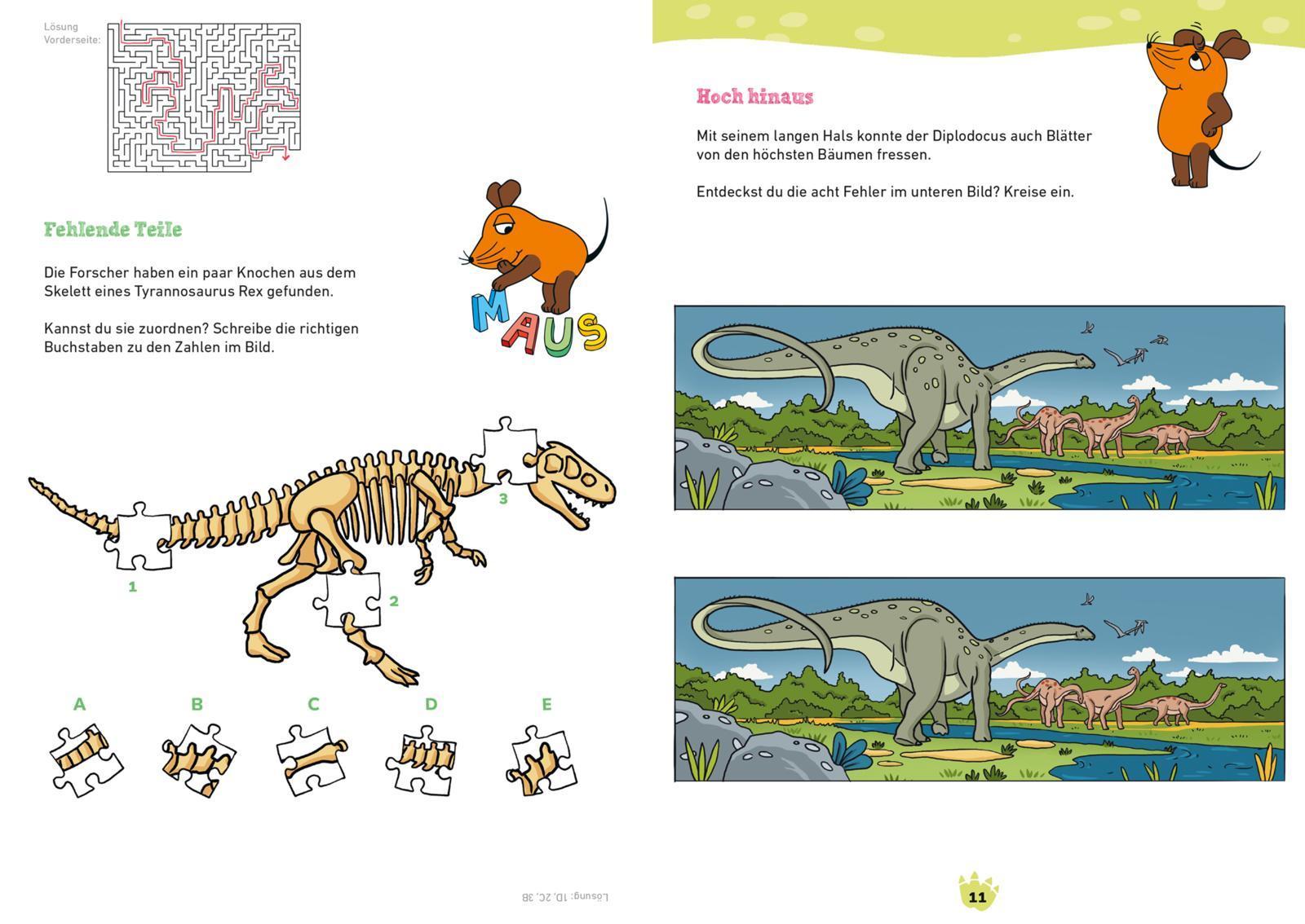 Frag doch mal ... die Maus: Mein Rätselblock mit der Maus - Dinos