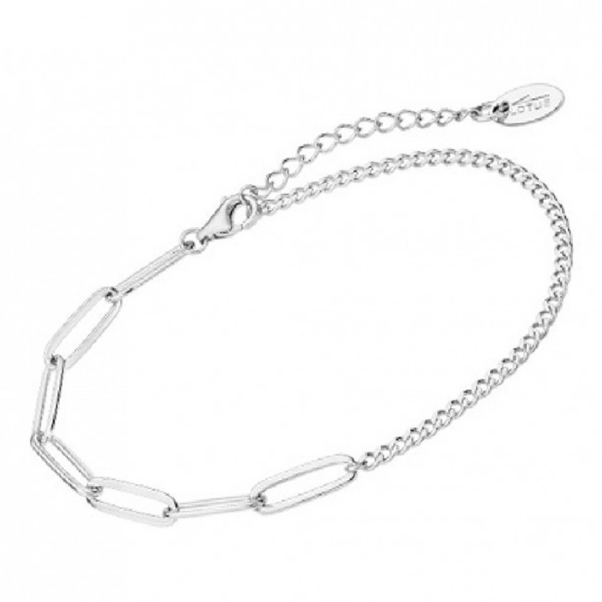 Bracelet Lotus Silver maille gourmette motifs ovales