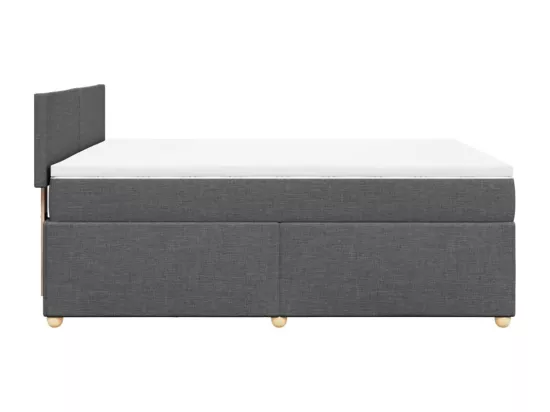 Sommier à lattes de lit avec matelas Gris foncé 160x200cm Tissu