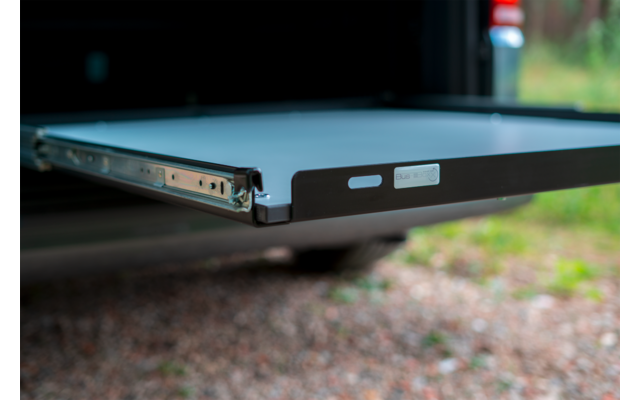BusBoxx heckBOXX flex 750 bis 950 mm VW T5 / T6 / T6.1 Multivan / Beach Heckauszugs-Modul geteilt
