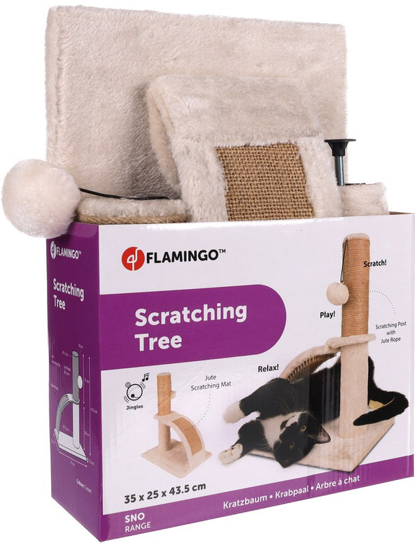 Flamingo f-560798 - Arbre à Chat Tessa avec Griffoir et Jouet Suspendu