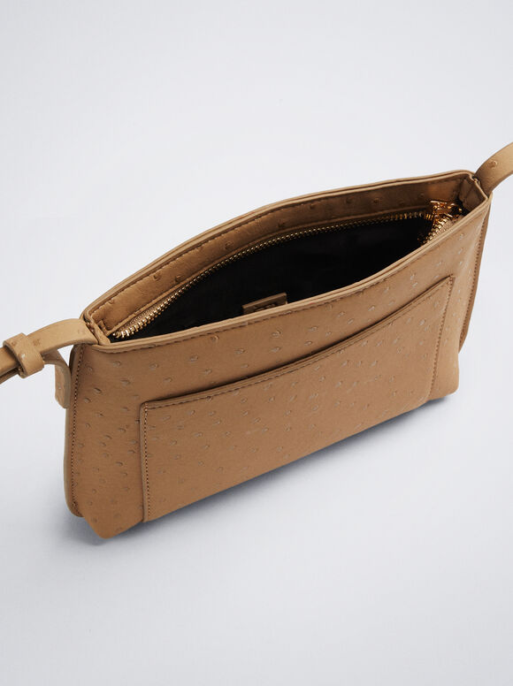 Bolso Bandolera Grabada - Marrón