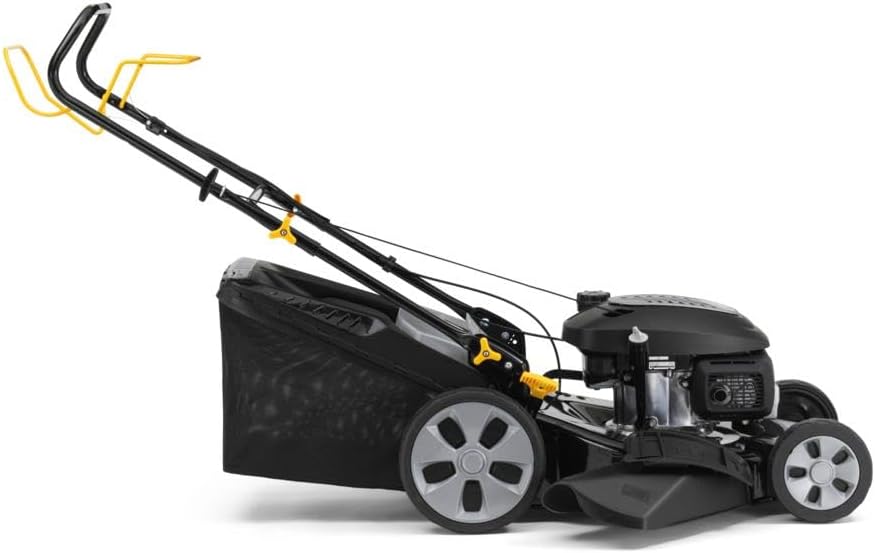 Alpina Tondeuse Thermique AL5 51 SHQ, Largeur de Coupe 51 cm, Moteur 166 CC (3300 W) à Traction arrière, Jusqu'à 1800 m², Sac de récolte 60L, Hauteur de Coupe réglable en 6 Positions