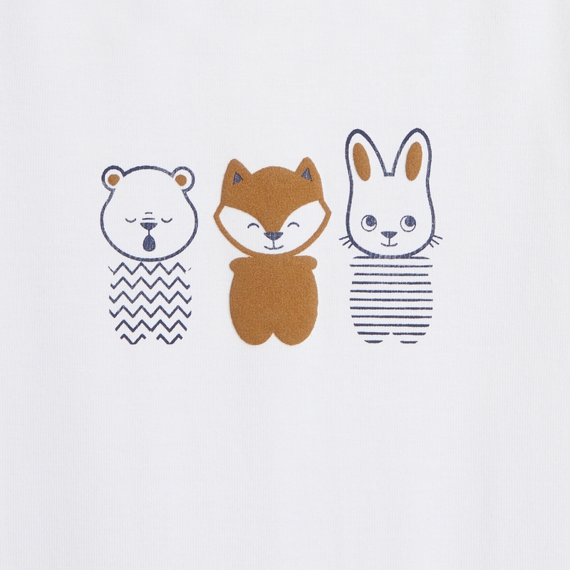 Body petit col renard (lot de 3) marron naissance
