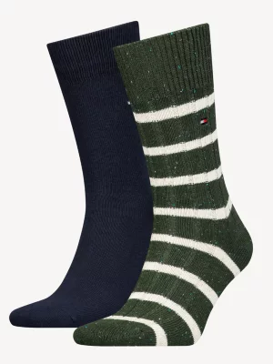 Pacote com 2 pares de meias clássicas listradas