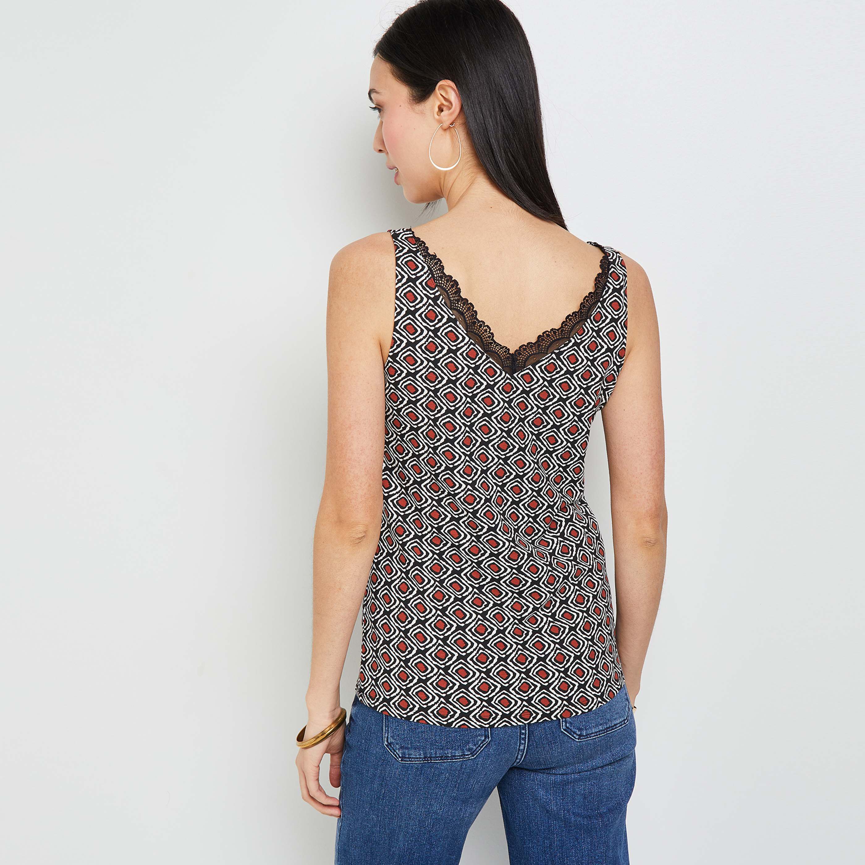 Top imprimé femme - NOIR
