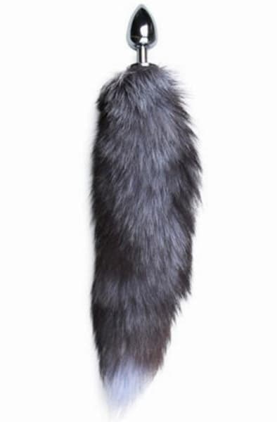 Fox Tail Plug No. 4 Silver Analplugg med hale