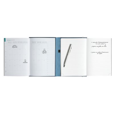 Exacompta - Agenda 2024-2025 - mois à afficher - agrafé - 21 - 150 x 210 mm - 64 pages - papier blanc - couverture bleue