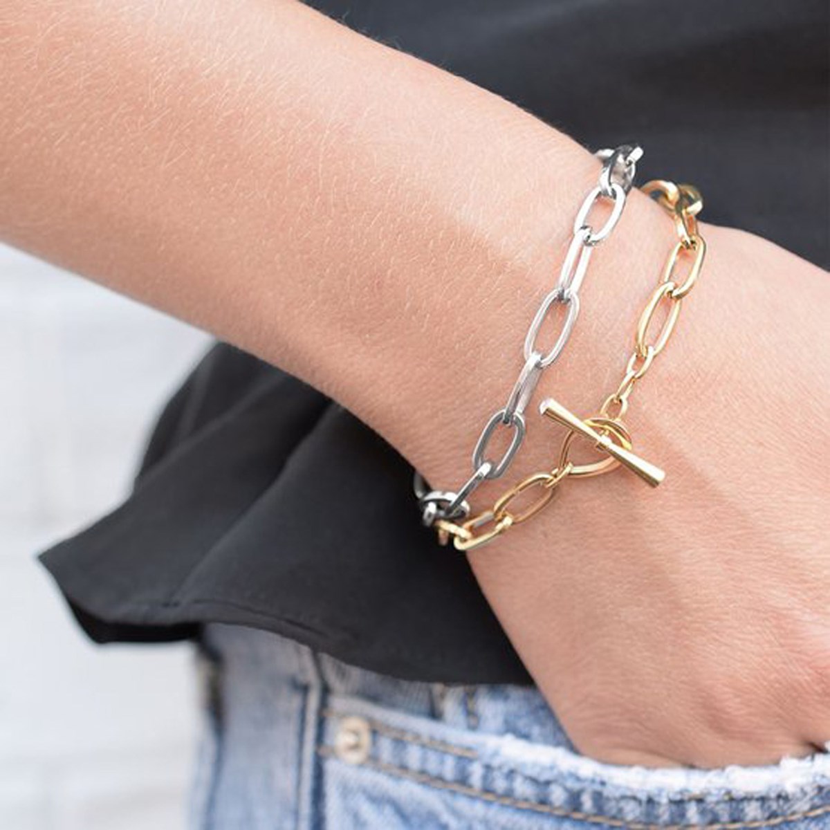 Bracelet Agatha maillons ovales acier Chain