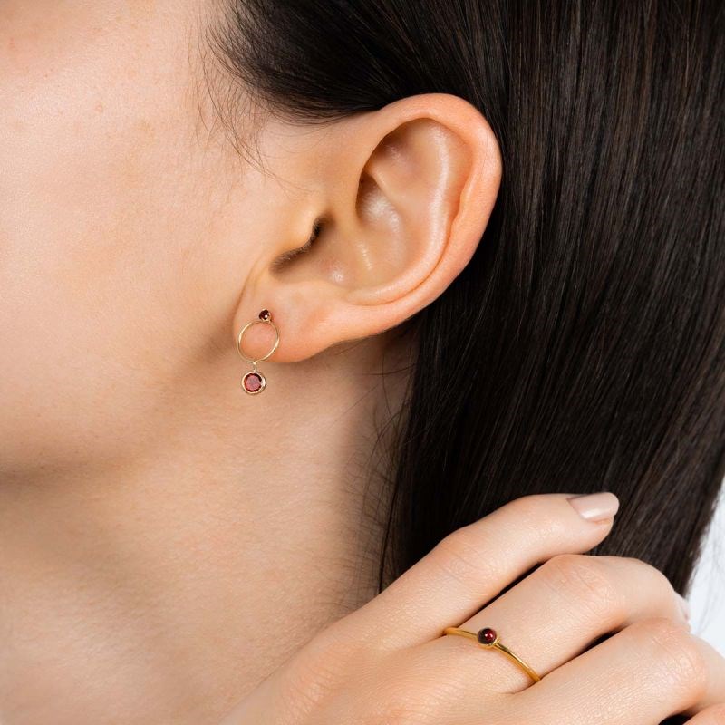 Boucles d'oreilles Or jaune  et pierres