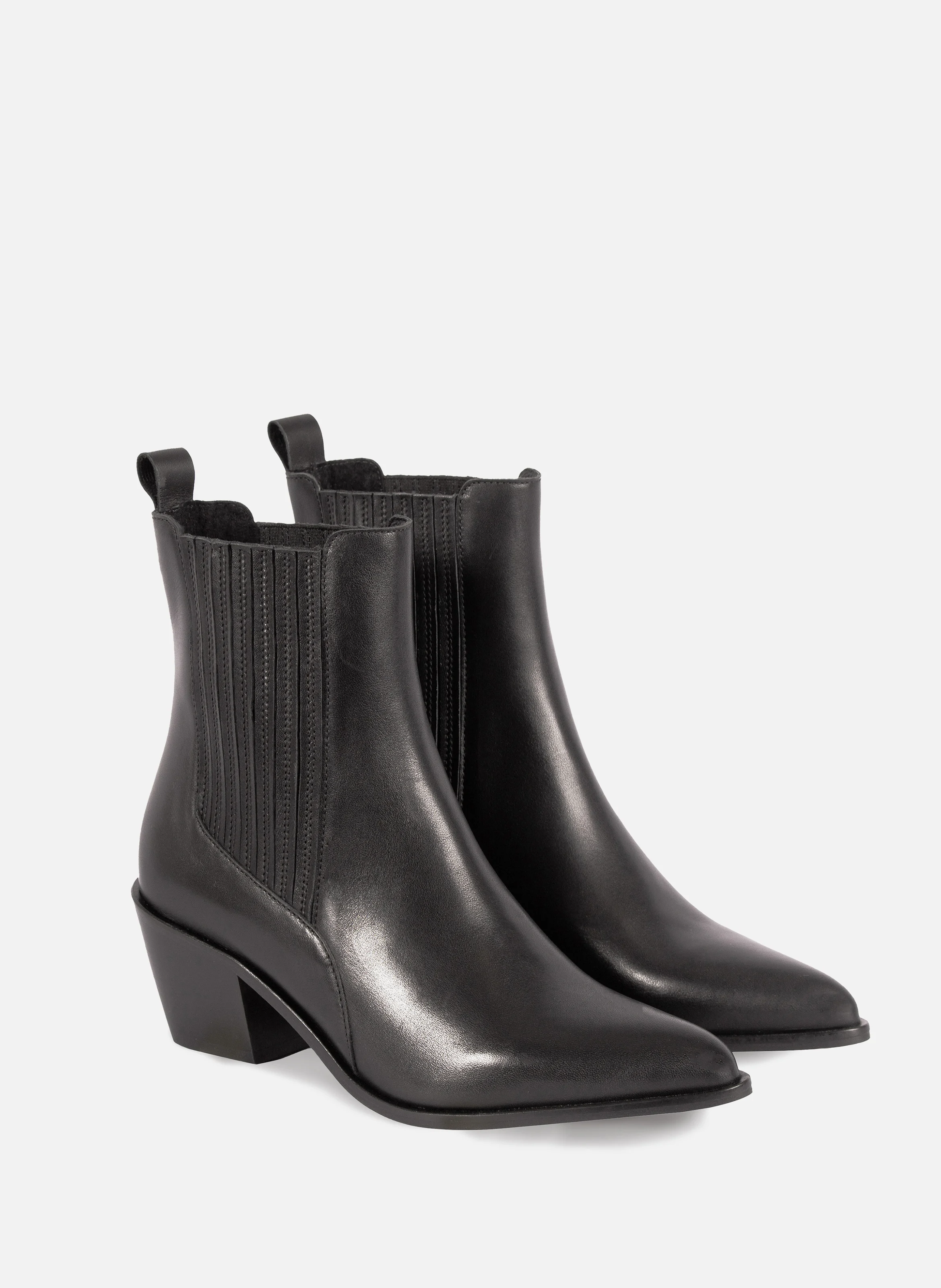 Bottines santiag cuir | Noir