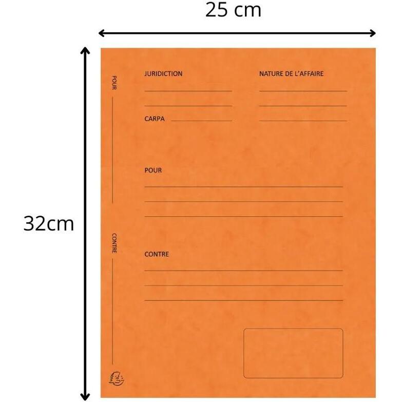 Paquet de 25 dossiers de plaidoirie Pour/Contre carte lustrée 25x32cm