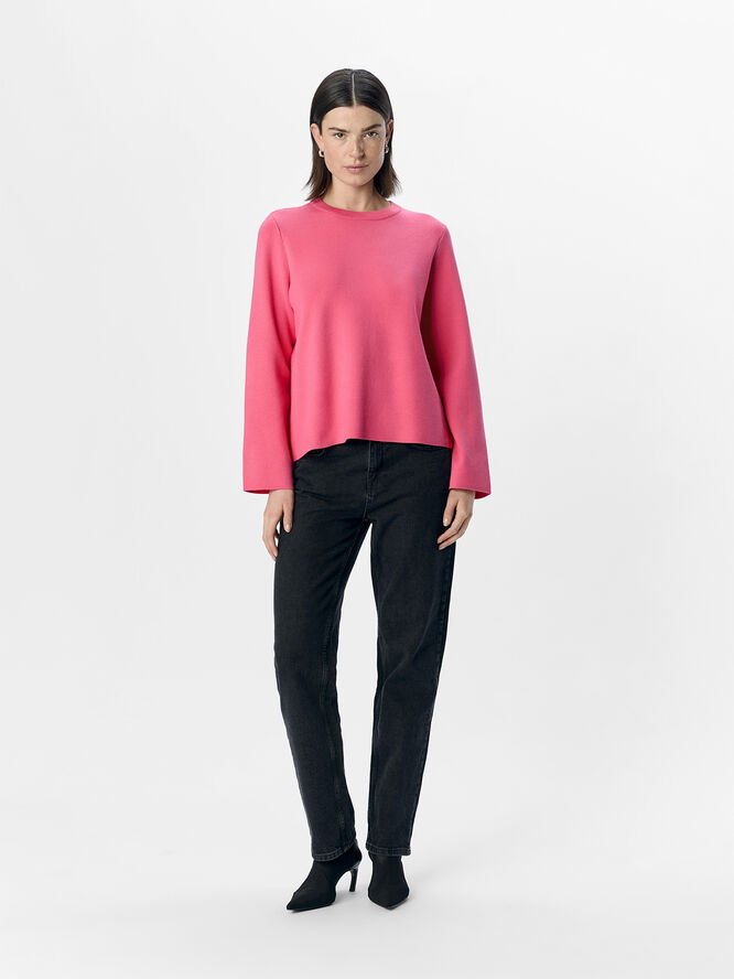 Object OBJREYNARD SQUARE SLEEVE O-NECK NOO Hot pink/col