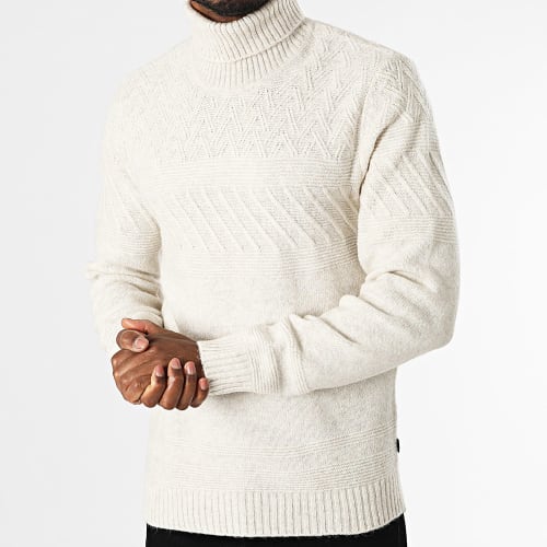 Pull Col Roulé Milo Beige Clair
