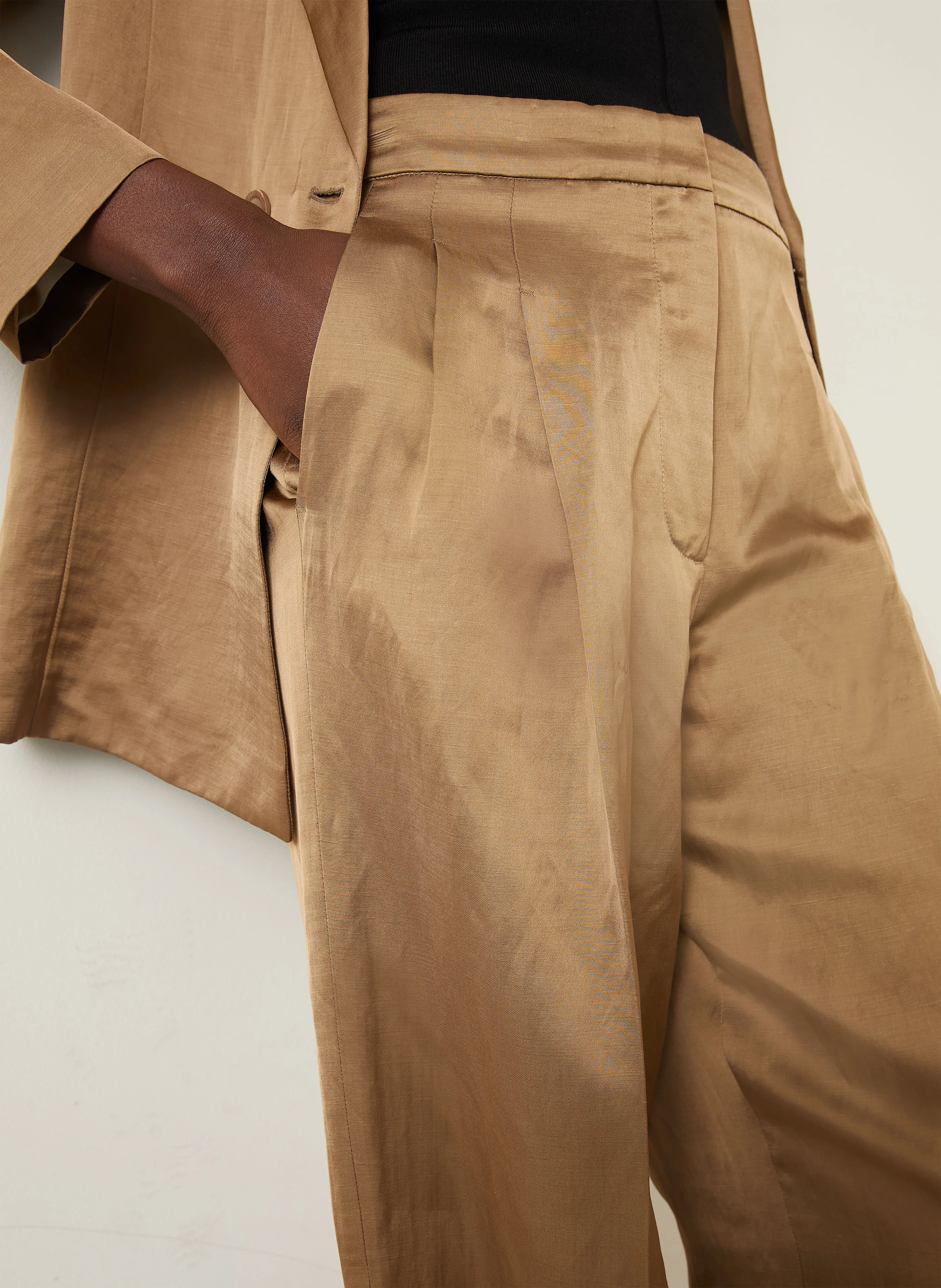 IRIS von ARNIM Satinhose LAINIE mit Leinen