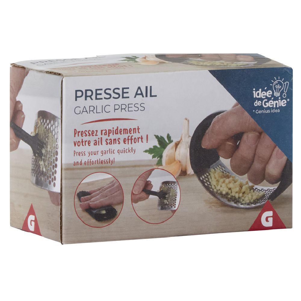 Presse ail en inox avec brosse de nettoyage