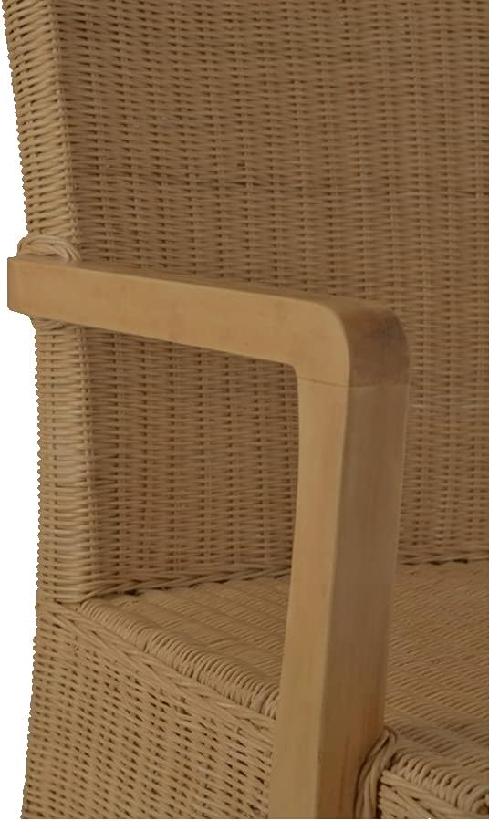 Armlehnstuhl Rattan 53x98x57 cm Modern Massivholz Mahagoni Natur