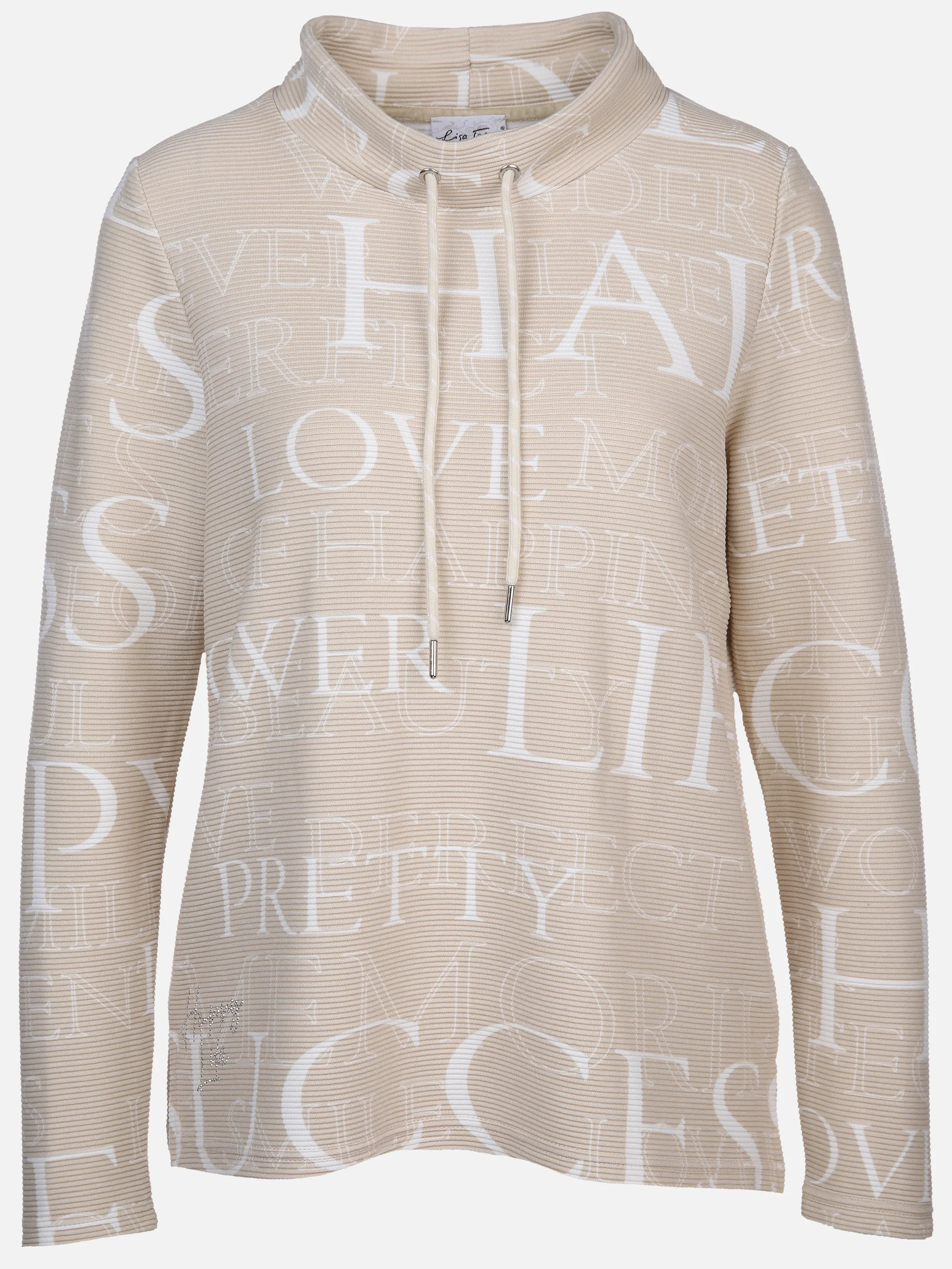 Damen Sweatshirt mit Schriftprint und Glitzerdetails