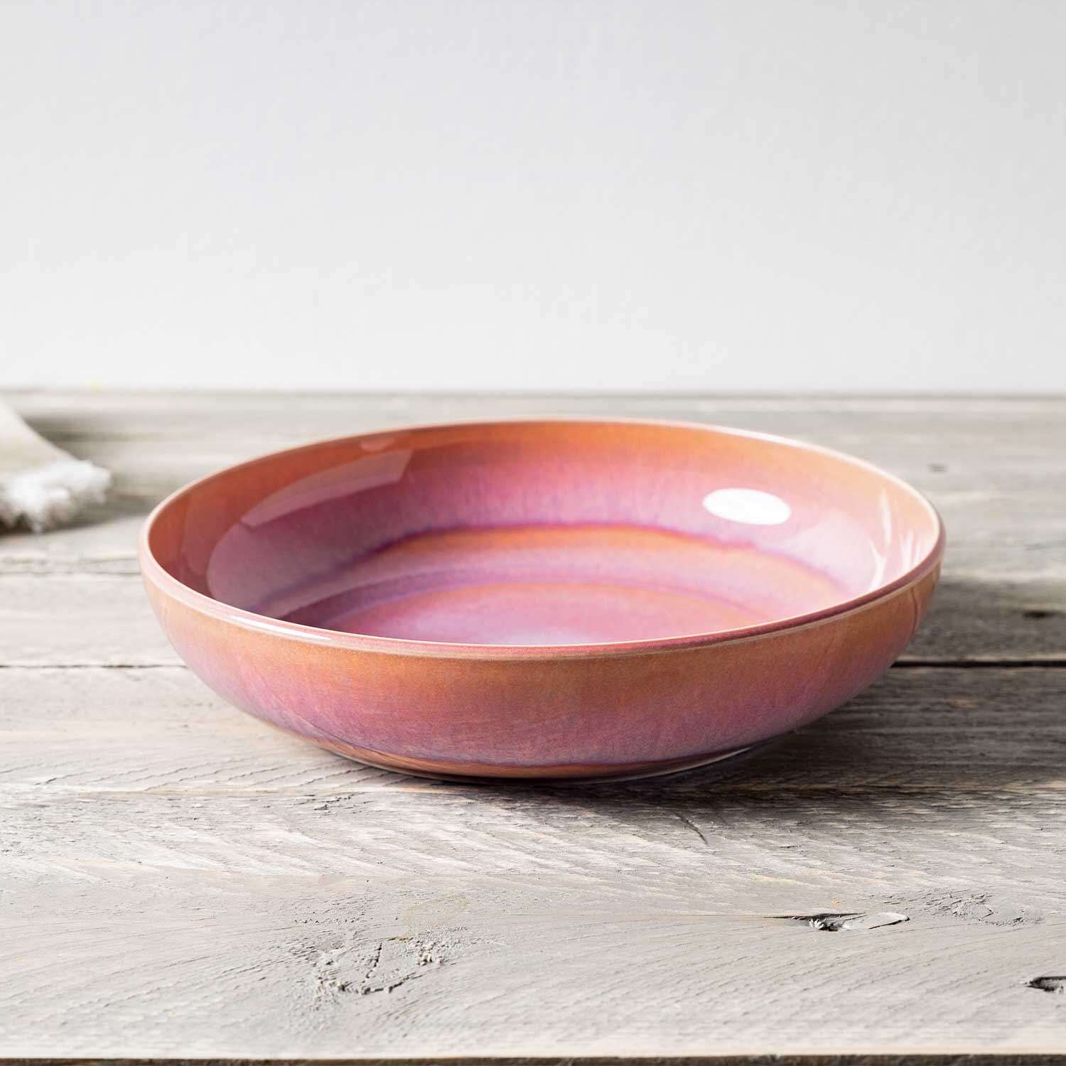 Perlemor Pasta bowl Pink, 22 oz, Premium Porcelain