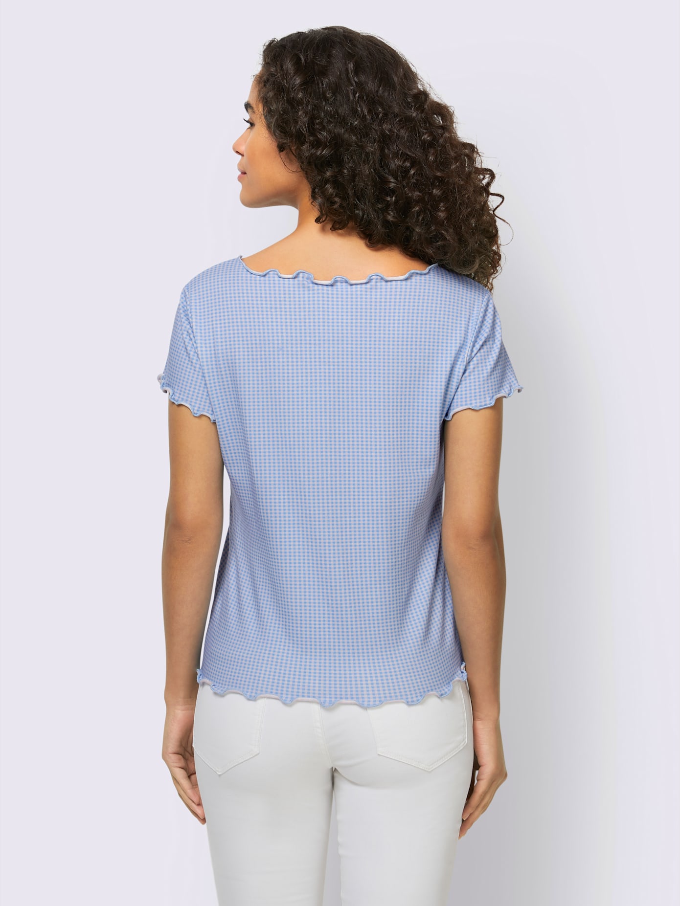 T-shirt imprimé joli ourlet ondulé