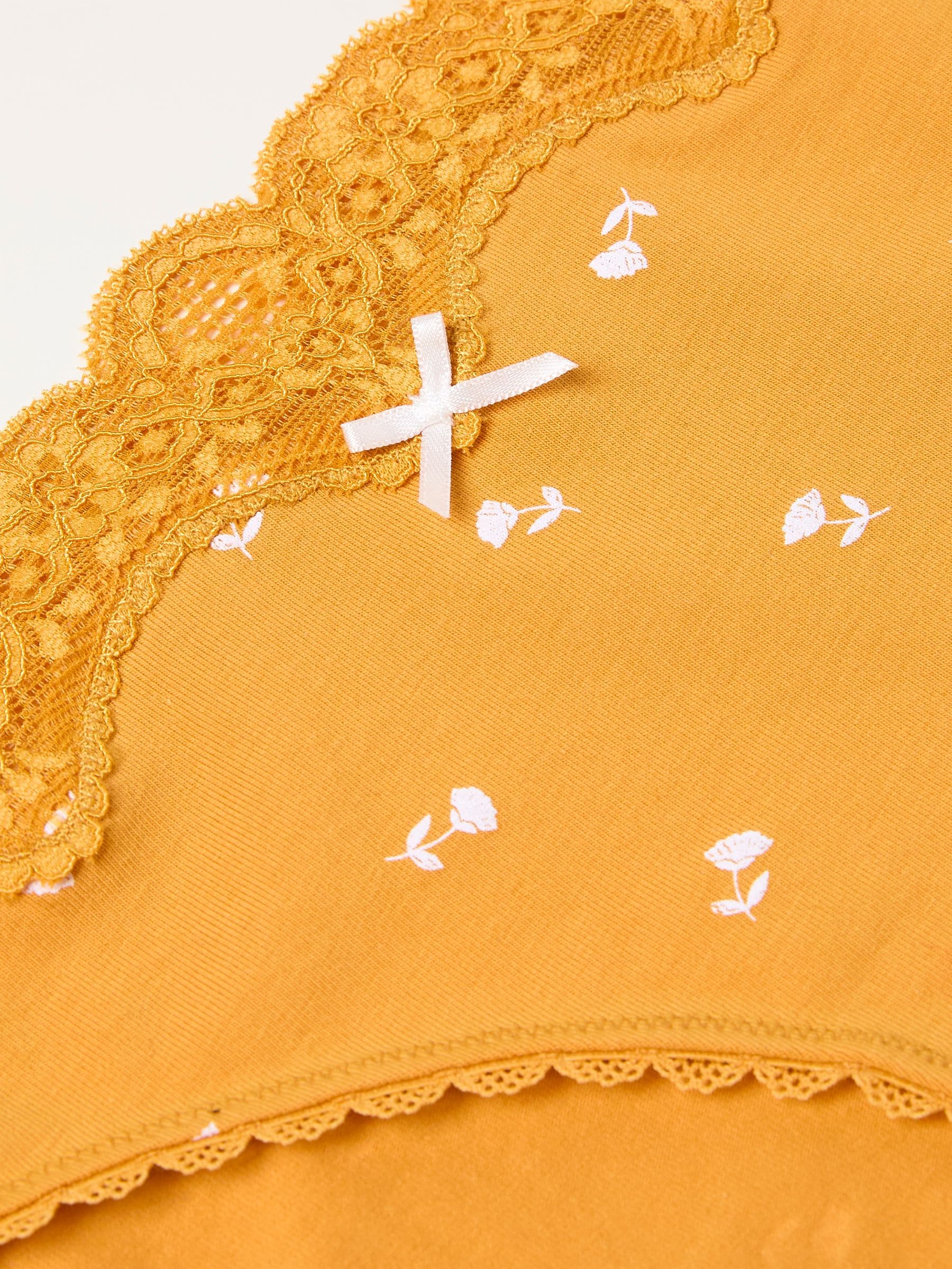 Mosterdgeel - FatFace Ditsy Floral High Leg Knickers