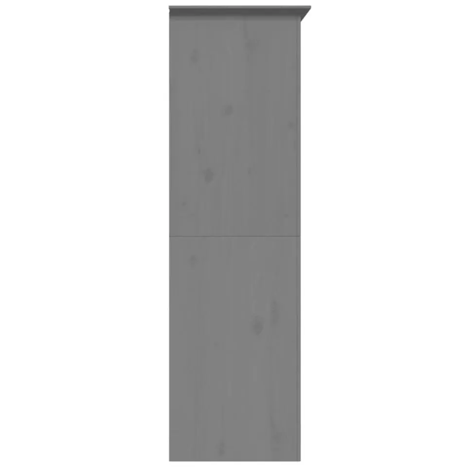 vidaXL - 2-deurs Kledingkast BODO - Massief grenenhout - Grijs - 99x53.5x173 cm