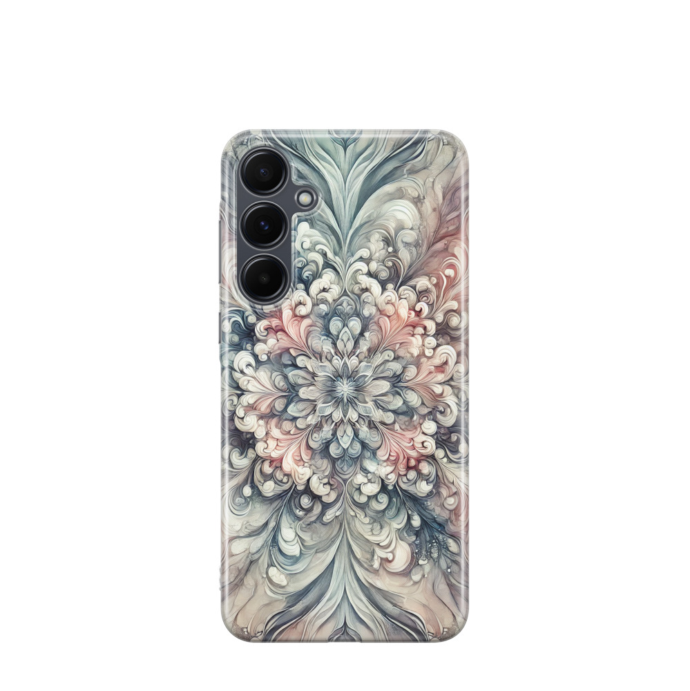 Samsung Galaxy A55 Gummi Hülle Aquarell Mandala - Rosegold