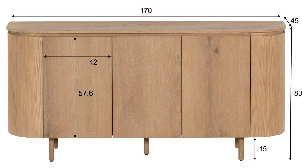 Dressoir Tobago B170 x D43 x H81 cm