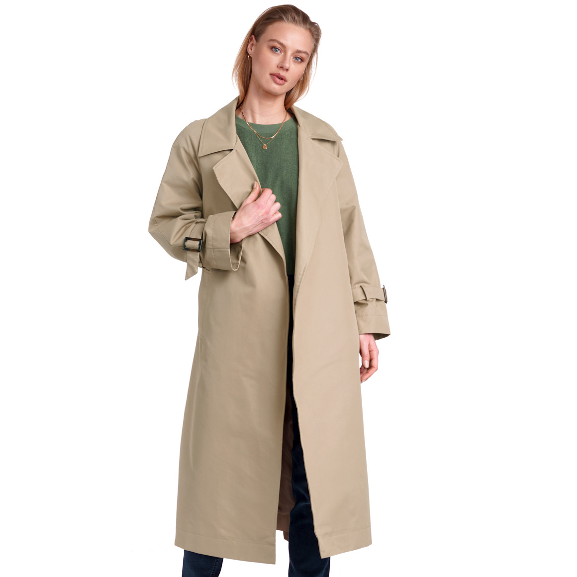 Jonas Nielsen Damen Trenchcoat lang geschnitten beige