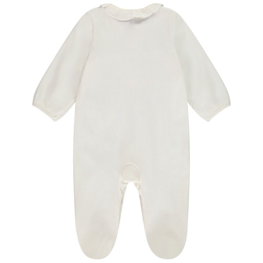 Dors-bien en jersey print pailleté licorne pour bébé fille - Ecru