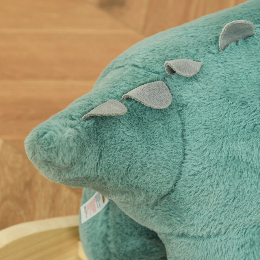 HOMCOM Schaukeltier Spielzeug, Triceratops, Wal Dunkelgrün