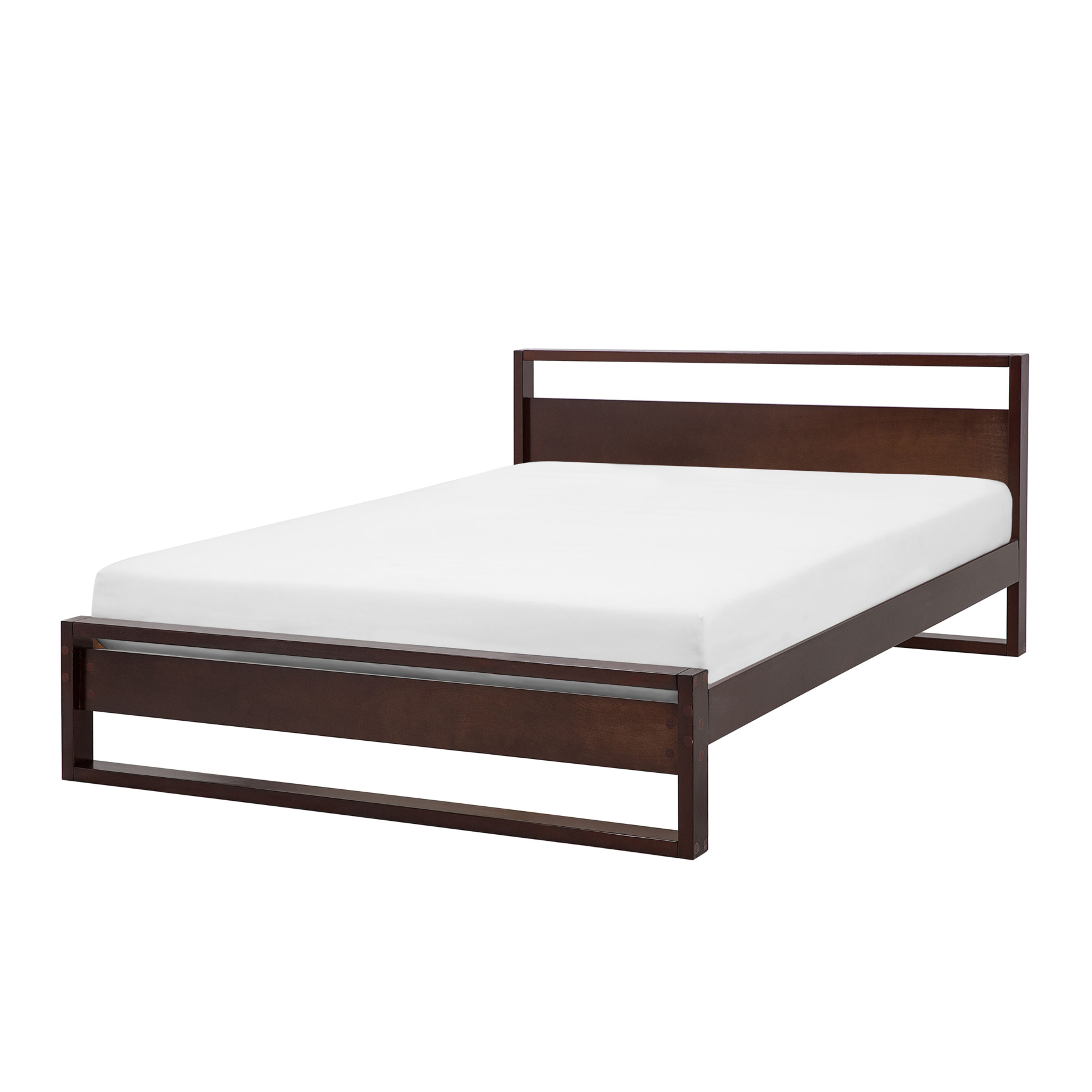 Beliani-GIULIA-Tweepersoonsbed-Donkerbruin-160 x 200 cm-Dennenhout