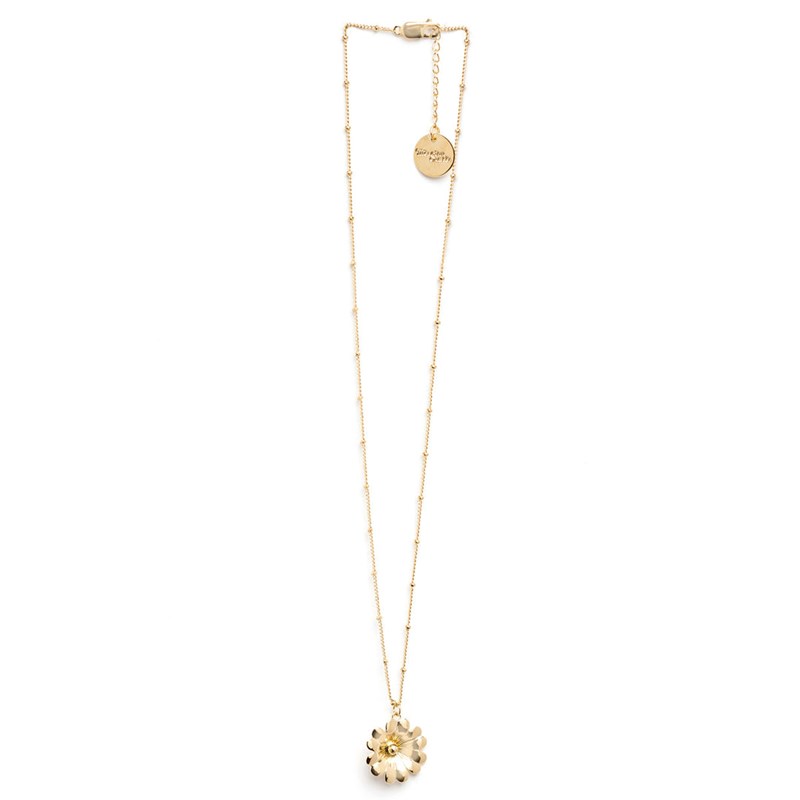 collier fleur doré à l'or fin - THÉIA