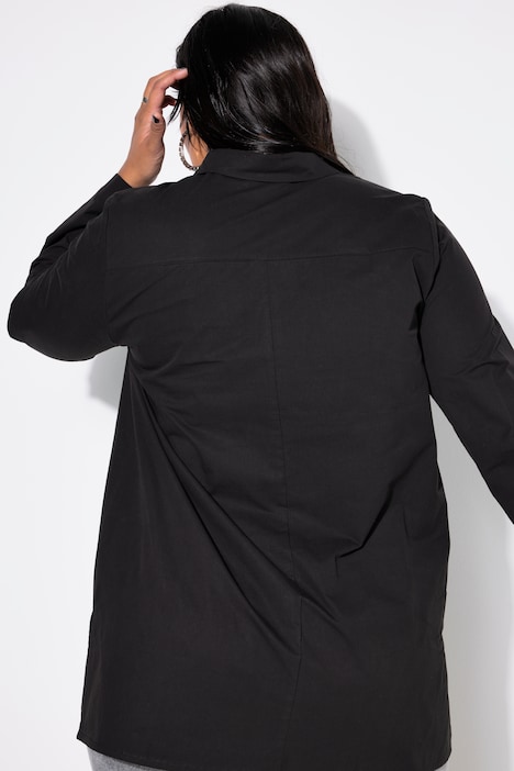 Hemdbluse, gerade, Ziersteinchen, Langarm